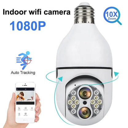 Camara tipo bombillo doble lente 360 grados